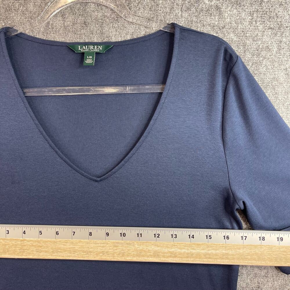 Lauren Ralph Lauren Womens Pullover T-Shirt V-Neck Size Large - Picture 7 of 10